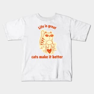 Cats are great for your life Kids T-Shirt